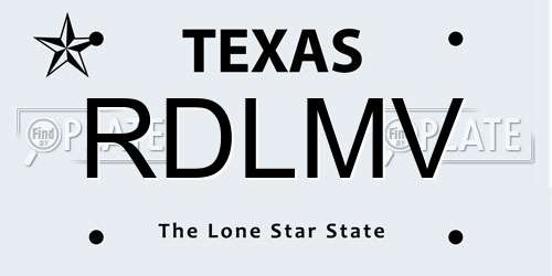 RDLMV Texas License Plate