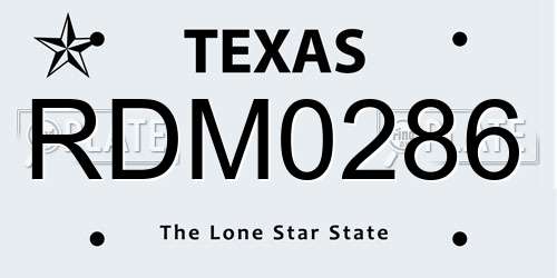 RDM0286 Texas License Plate