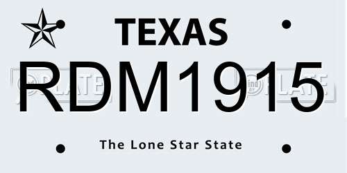 RDM1915 Texas License Plate