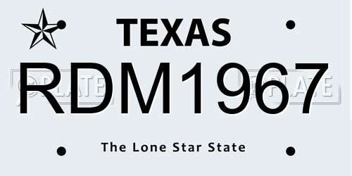 RDM1967 Texas License Plate