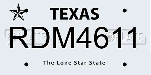 RDM4611 Texas License Plate