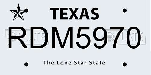 RDM5970 Texas License Plate