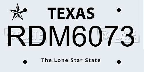 RDM6073 Texas License Plate