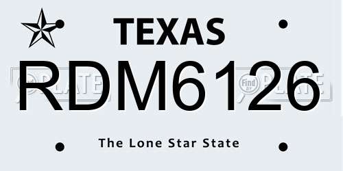 RDM6126 Texas License Plate