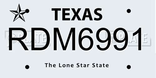 RDM6991 Texas License Plate