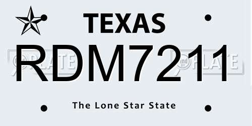 RDM7211 Texas License Plate