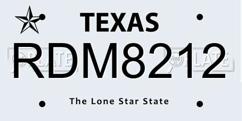 RDM8212 Texas License Plate