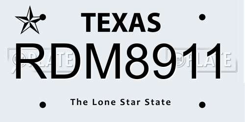 RDM8911 Texas License Plate