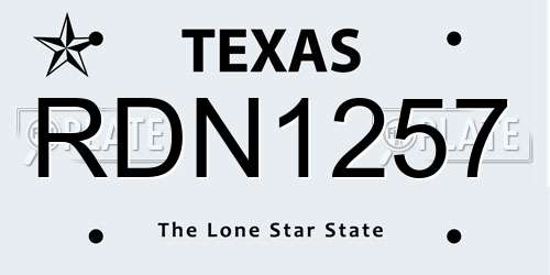 RDN1257 Texas License Plate