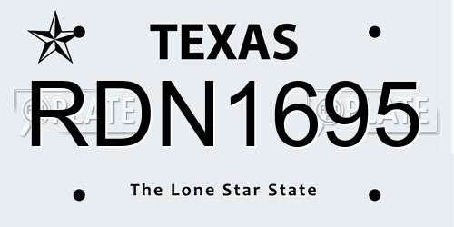 RDN1695 Texas License Plate