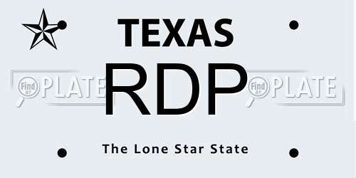 RDP Texas License Plate