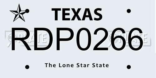 RDP0266 Texas License Plate