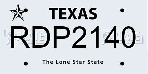 RDP2140 Texas License Plate