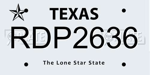RDP2636 Texas License Plate