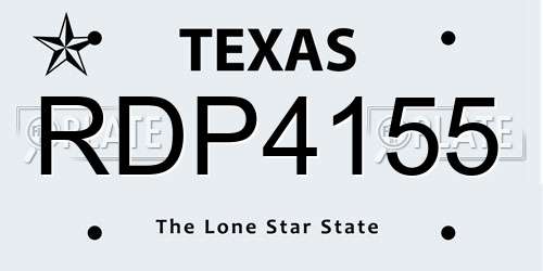 RDP4155 Texas License Plate