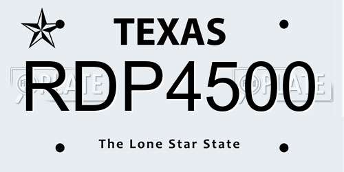 RDP4500 Texas License Plate