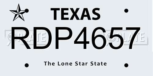 RDP4657 Texas License Plate