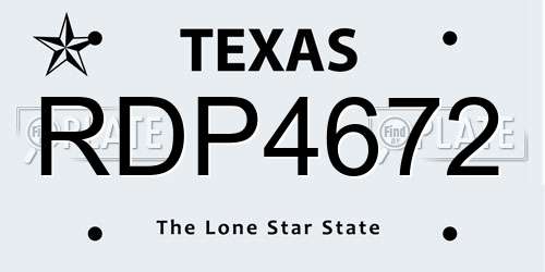 RDP4672 Texas License Plate