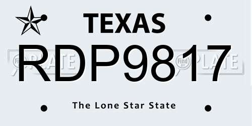 RDP9817 Texas License Plate