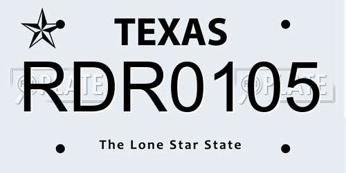 RDR0105 Texas License Plate