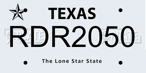 RDR2050 Texas License Plate