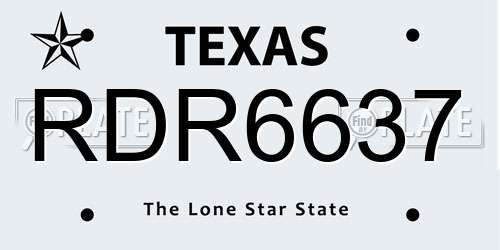 RDR6637 Texas License Plate
