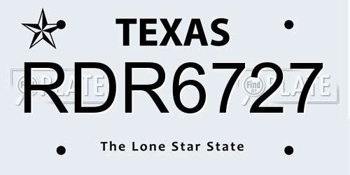 RDR6727 Texas License Plate