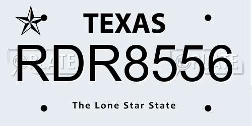 RDR8556 Texas License Plate