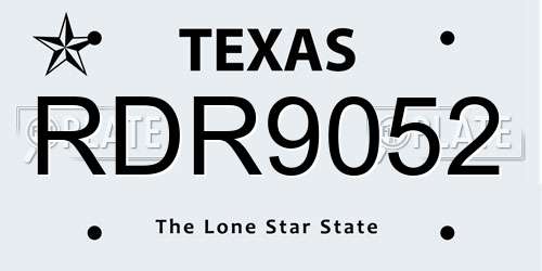 RDR9052 Texas License Plate