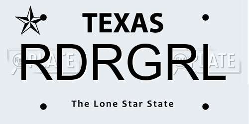RDRGRL Texas License Plate
