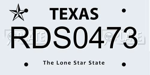 RDS0473 Texas License Plate