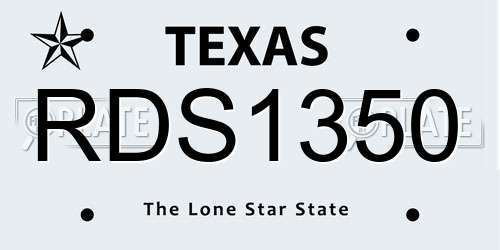 RDS1350 Texas License Plate