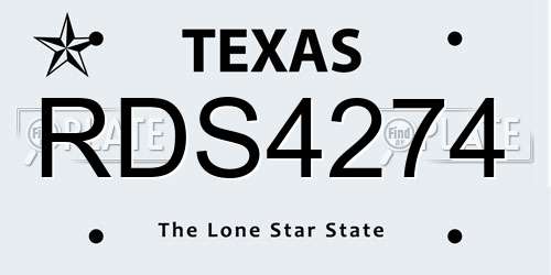 RDS4274 Texas License Plate