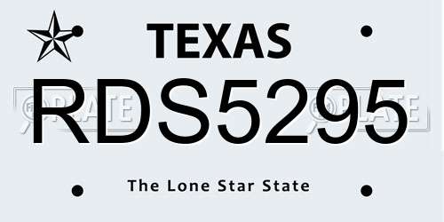 RDS5295 Texas License Plate