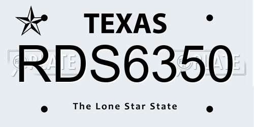 RDS6350 Texas License Plate