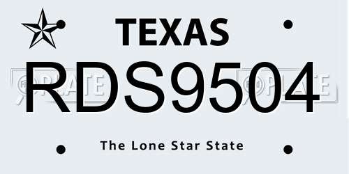 RDS9504 Texas License Plate