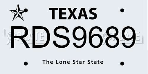 RDS9689 Texas License Plate