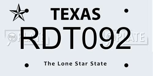 RDT092 Texas License Plate