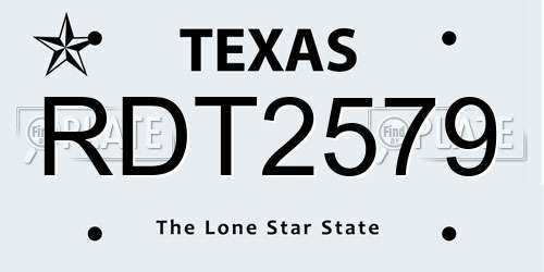 RDT2579 Texas License Plate