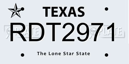 RDT2971 Texas License Plate