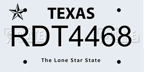 RDT4468 Texas License Plate
