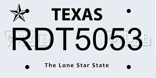 RDT5053 Texas License Plate