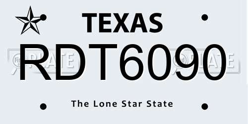 RDT6090 Texas License Plate