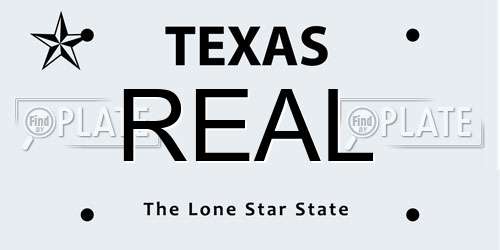 REAL Texas License Plate