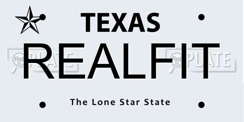 REALFIT Texas License Plate
