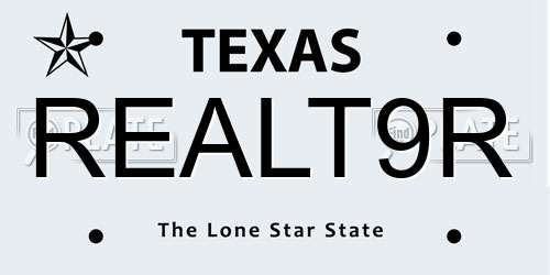 REALT9R Texas License Plate