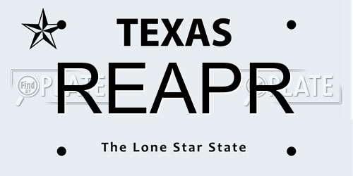 REAPR Texas License Plate