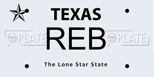REB Texas License Plate