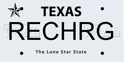 RECHRG Texas License Plate