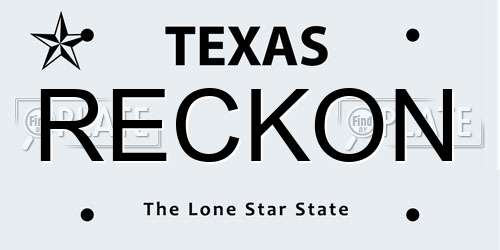 RECKON Texas License Plate